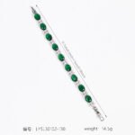 Wholesale Zircon Charm Bracelet featuring clear sparkling stones on platinum plated copper from JuneJewelry.com.