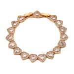 Wholesale heart zircon set with sparkling clear crystals on rose gold plated copper from JuneJewelry.com – romantic fashion jewelry for bulk orders.