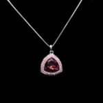 Wholesale shield-shaped necklace with Swarovski elements and platinum plating from Junejewelry.com. Bulk fashion jewelry for resale.