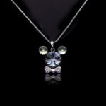 Wholesale Mickey necklace with tie featuring Swarovski elements from junejewelry.com. Cute cartoon character jewelry for resale.