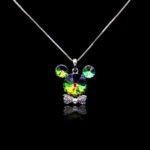 Wholesale Mickey necklace with tie featuring Swarovski elements from junejewelry.com. Cute cartoon character jewelry for resale.
