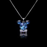 Wholesale Mickey necklace with tie featuring Swarovski elements from junejewelry.com. Cute cartoon character jewelry for resale.