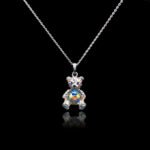 Wholesale cute bear necklace with Swarovski elements and copper platinum plating from junejewelry.com. Original bulk fashion jewelry perfect for daily wear with free shipping.