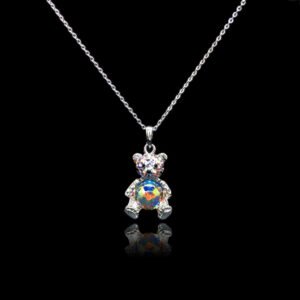 Wholesale cute bear necklace with Swarovski elements and copper platinum plating from junejewelry.com. Original bulk fashion jewelry perfect for daily wear with free shipping.