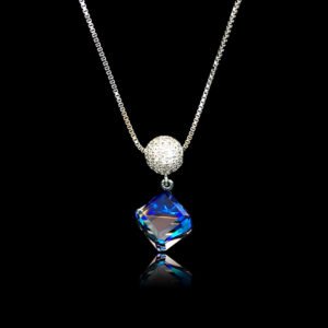 Swarovski element Cube ball Necklaces