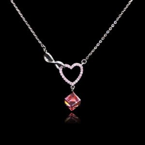 Swarovski element Cube heart Necklaces