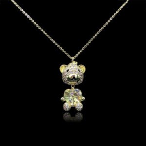 Wholesale unique bear necklace with Swarovski elements and platinum plating from junejewelry.com. Original bulk fashion jewelry with free shipping.