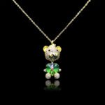 Wholesale unique bear necklace with Swarovski elements and platinum plating from junejewelry.com. Original bulk fashion jewelry with free shipping.