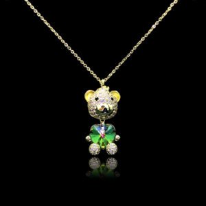 Wholesale unique bear necklace with Swarovski elements and platinum plating from junejewelry.com. Original bulk fashion jewelry with free shipping.