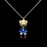 Wholesale unique bear necklace with Swarovski elements and platinum plating from junejewelry.com. Original bulk fashion jewelry with free shipping.