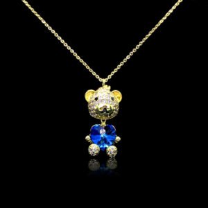 Wholesale unique bear necklace with Swarovski elements and platinum plating from junejewelry.com. Original bulk fashion jewelry with free shipping.