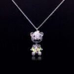 Wholesale unique bear necklace with Swarovski elements and platinum plating from junejewelry.com. Original bulk fashion jewelry with free shipping.