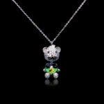 Wholesale unique bear necklace with Swarovski elements and platinum plating from junejewelry.com. Original bulk fashion jewelry with free shipping.