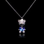 Wholesale unique bear necklace with Swarovski elements and platinum plating from junejewelry.com. Original bulk fashion jewelry with free shipping.