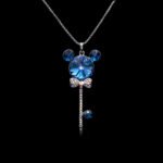 Wholesale Mickey key necklace with Swarovski elements from junejewelry.com. Cute cartoon character jewelry for resale.