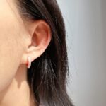 Wholesale Dopamine Enamel Hoop Earrings featuring multicolor enamel drip glaze on petite stackable blue hoops from junejewelry.com—factory price, free shipping