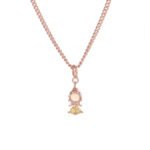 Bulk Cartoon Princess Pendant Necklace featuring multicolor zircon on platinum-plated copper—factory price, free shipping from junejewelry.com.