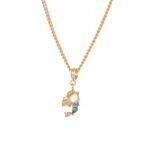 Wholesale mermaid Princess Zircon Necklace featuring multicolor zircon crystals on platinum-plated copper—factory price, free shipping from junejewelry.com.