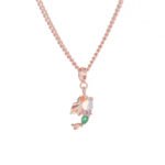 Wholesale mermaid Princess Zircon Necklace featuring multicolor zircon crystals on platinum-plated copper—factory price, free shipping from junejewelry.com.
