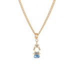 Bulk Princess Charm Necklace featuring multicolor zircon crystals on platinum-plated copper—factory price, free shipping from junejewelry.com.