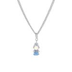 Bulk Princess Charm Necklace featuring multicolor zircon crystals on platinum-plated copper—factory price, free shipping from junejewelry.com.
