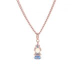Bulk Princess Charm Necklace featuring multicolor zircon crystals on platinum-plated copper—factory price, free shipping from junejewelry.com.