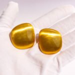 Wholesale Brushed Gold Square bold Stud Earrings featuring an oversized geometric square in brushed 18K gold-plated copper from junejewelry.com—factory price, free shipping.