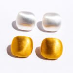 Wholesale Brushed Metal Square Stud Earrings featuring hand-brushed square studs on copper base plated in 18K gold and platinum from junejewelry.com—factory price, free shipping.