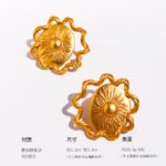Wholesale Sun Relief Stud Earrings featuring vintage relief sun medallion and twisted ribbon knot on copper with 18K gold or platinum plating from junejewelry.com—factory price, free shipping.