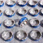 Wholesale Blue Enamel Wave Ring with Artistic Irregular Design from junejewelry.com