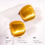 Wholesale Brushed Gold Square bold Stud Earrings featuring an oversized geometric square in brushed 18K gold-plated copper from junejewelry.com—factory price, free shipping.