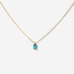 Wholesale rectangular zircon necklace, 18K gold plated, from junejewelry.com. Simple and elegant jewelry for resale.