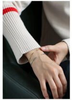 Wholesale CZ open cuff bangle featuring a minimalist design and 14K gold plated brass from junejewelry.com