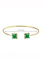 Wholesale cz cuff bracelet featuring a minimalist design and 14K gold plated copper from junejewelry.com