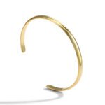 Wholesale C shape cuff bracelet featuring a minimalist design and 14K gold plated copper from junejewelry.com