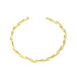 Wholesale twisted cuff bracelet featuring a minimalist design and 14K gold plated copper from junejewelry.com