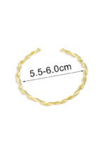Wholesale twisted cuff bracelet featuring a minimalist design and 14K gold plated copper from junejewelry.com