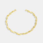 Wholesale twisted cuff bracelet featuring a minimalist design and 14K gold plated copper from junejewelry.com