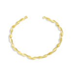 Wholesale twisted cuff bracelet featuring a minimalist design and 14K gold plated copper from junejewelry.com