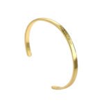 Wholesale Good Smile cuff bracelet featuring a minimalist design and 14K gold plated copper from junejewelry.com