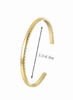 Wholesale geometric cuff bracelet featuring a minimalist geometric design and 14K gold plated copper from junejewelry.com