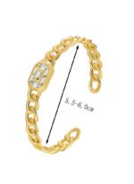 Wholesale European-style hip hop cuff bracelet featuring a minimalist design and 14K gold plated copper from junejewelry.com