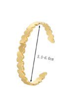 Wholesale European-style modern cuff bracelet featuring a minimalist design and 14K gold plated copper from junejewelry.com