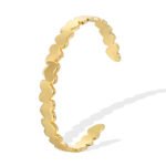 Wholesale European-style modern cuff bracelet featuring a minimalist design and 14K gold plated copper from junejewelry.com