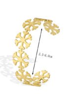 Wholesale European-style minimalist snowflake cuff bracelet featuring a 14k gold plated copper design from junejewelry.com