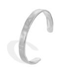 Wholesale European-style hammered cuff bracelet featuring a 14k gold plated copper design from junejewelry.com