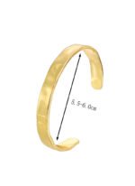 Wholesale European-style hammered cuff bracelet featuring a 14k gold plated copper design from junejewelry.com