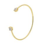 Buy Minimalist CZ cuff bangle. Simple, fashion, and adjustable, 14K gold plated open bangle feature a modern design . Free shipping at junejewelry.com.