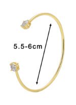 Buy Minimalist CZ cuff bangle. Simple, fashion, and adjustable, 14K gold plated open bangle feature a modern design . Free shipping at junejewelry.com.