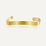 Wholesale Irregular Gold‑Plated Copper Cuff Bracelet featuring a free‑form silhouette with high‑polish 14K gold plating over copper—factory price, free shipping.